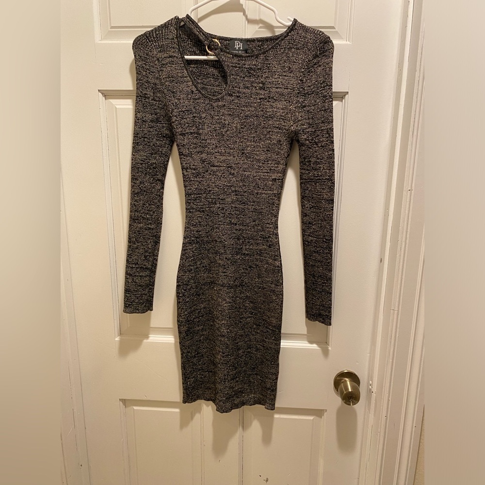 Elegant Gray Knit Dress